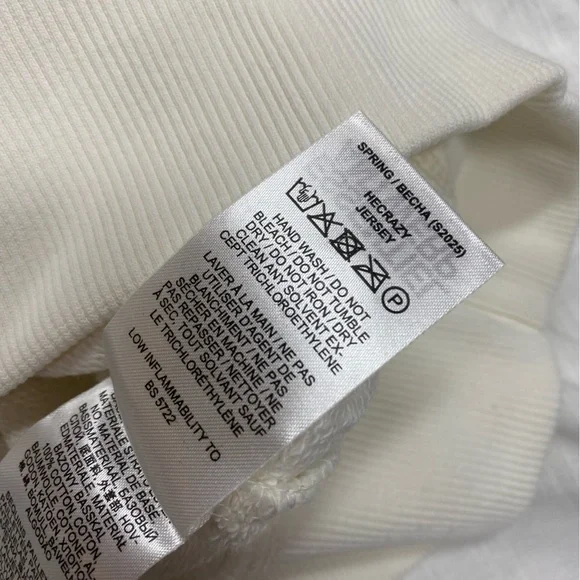 Essentiel Antwerp Hecrazy embroidered sweatshirt in off-white organic cotton - Picture 9 of 10